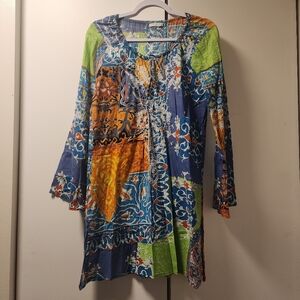 Debbie KATZ SOUTH BEACH FLORAL EMBROIDERED COVERUP DAMAGE AS IS SIZE SMALL